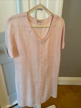 Valentina Soft Pink Linen dress